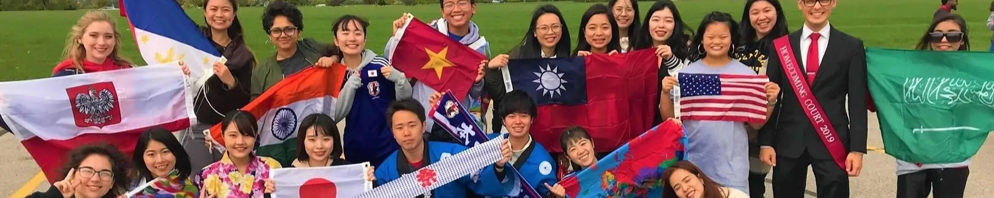 International promoting their club with flags